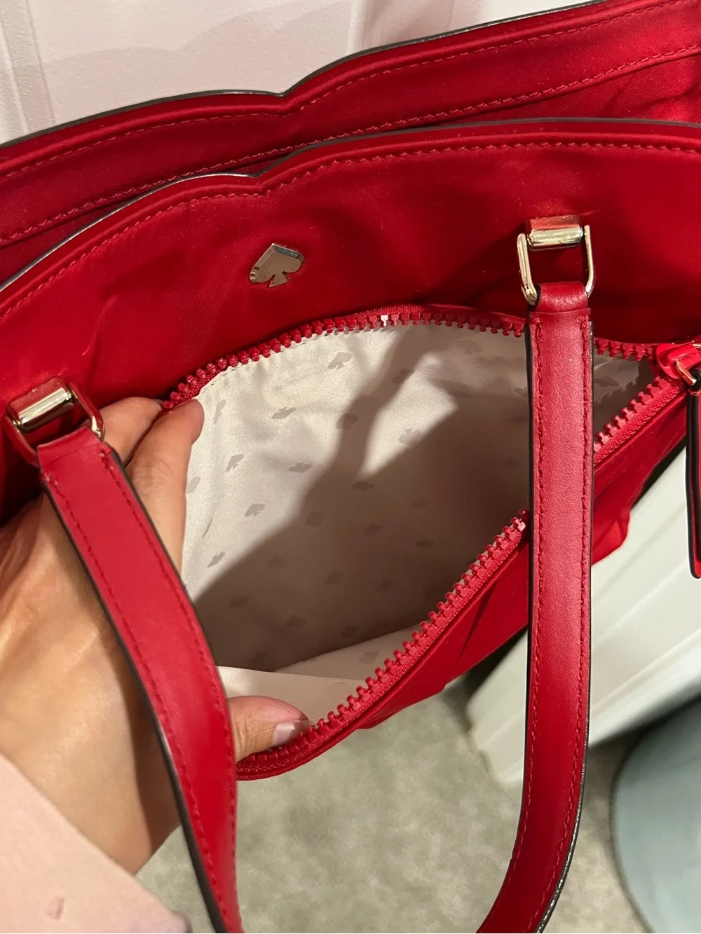 Kate Spade Red Convertible Shoulder Tote Bag